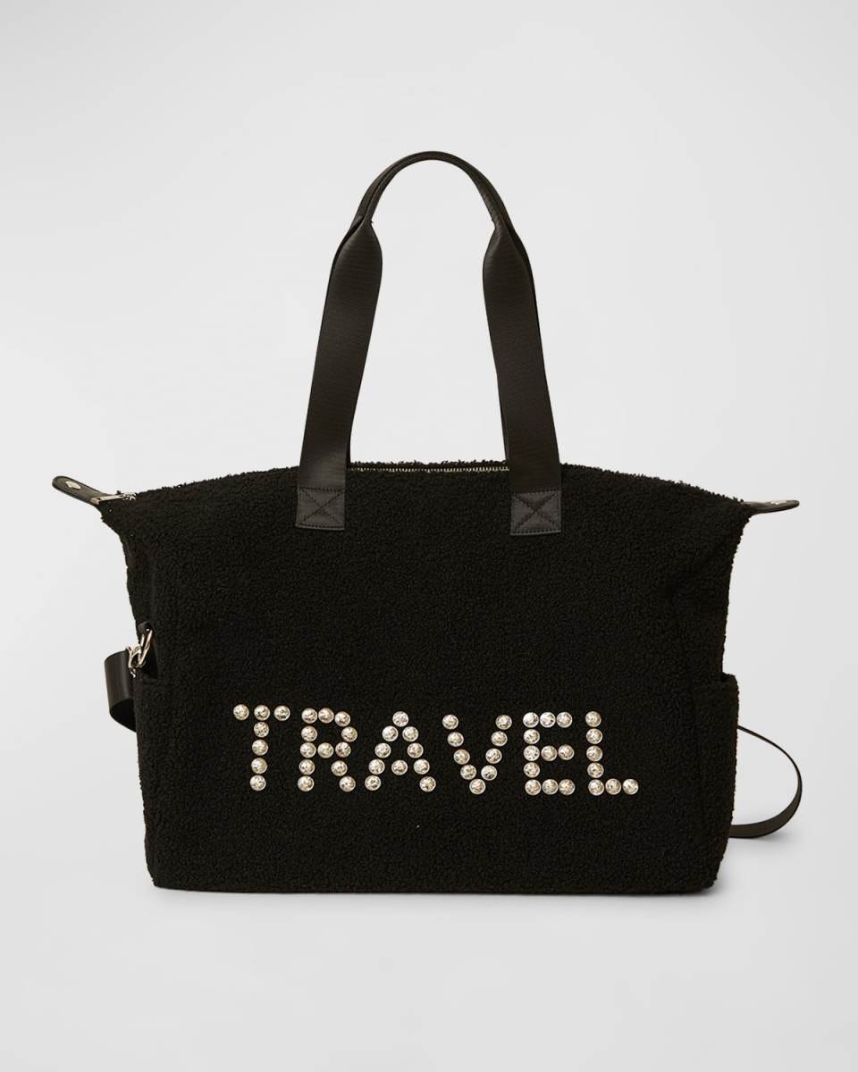 Travel Crystal Faux-Fur Duffel Bag